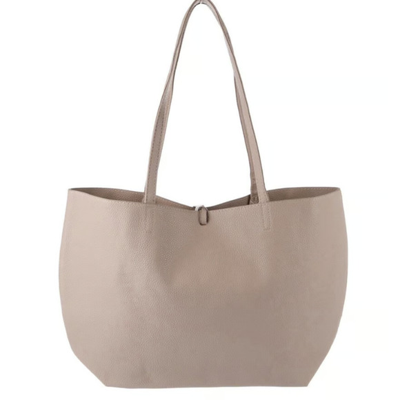 NWT Badgley Mischka Women's Large Decorative Chain Tote Taupe - Picture 3 of 11